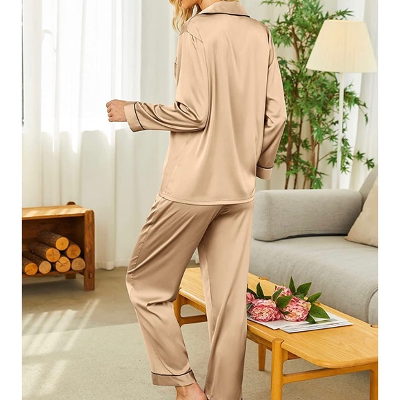 Gold Satin Pajamas - Picture 2 of 3